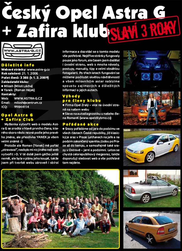 Astra G klub v časopise Autosport Tuning